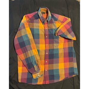 Vintage multicolored plaid button down